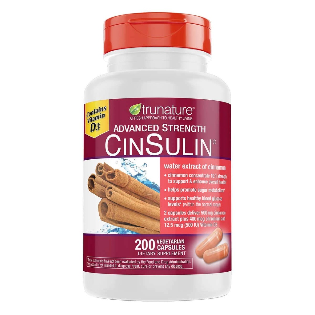 摇摆性高级强 CinSulin 500 mg., 200 蔬菜卡普尔(2包)