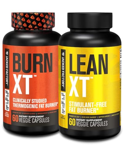 Jacked Factory Burn XT 热致性脂肪燃烧器和Lean XT 咖啡因自由重量损失补编
