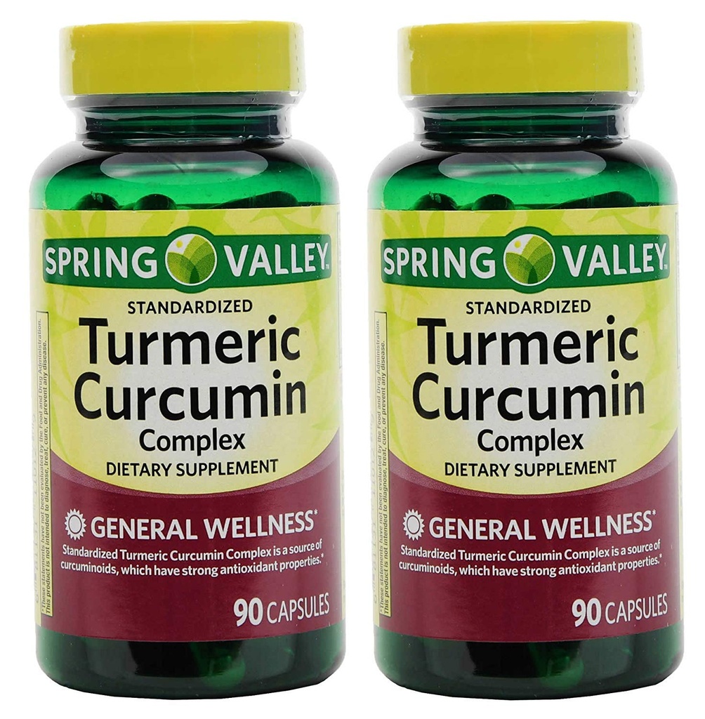 春谷Turmeric Curcumin 复合饮食补充剂,500毫克,90瓶,2包