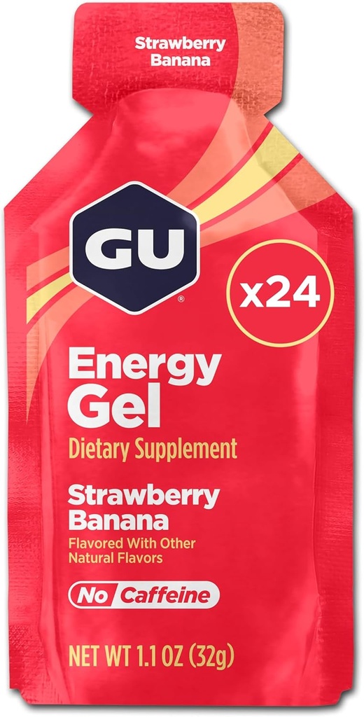 GU 能源 原始运动营养 能源 Gel,草莓香蕉,24 Counter Box