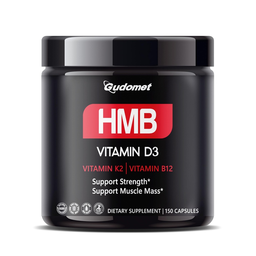 HMB with D3, K2 & B12 – 肌肉健康支持补编 – 150 Capsules – 美国制造