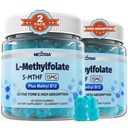 L-MethylFlate 15mg & Methyl B12 胶体,甲基化B1,B2,B6 多维塔明 - 活性5-MTHF和高吸收 - 支持MTHFR 基因,认知,Homocysteine levels, Folate代谢, Vegan, 120 Cts