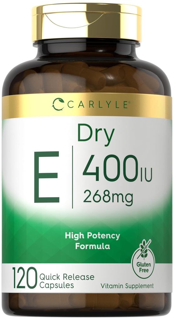 卡莱尔干维生素E → 400 IU(268mg) → 120 Capsules → 高概率公式 → 非GMO 和 Gluten Free