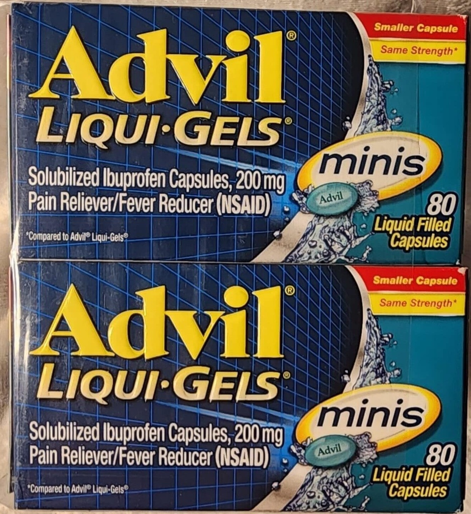 Advil Liqui-Gels 迷你药,每瓶80卡普尔(3瓶)