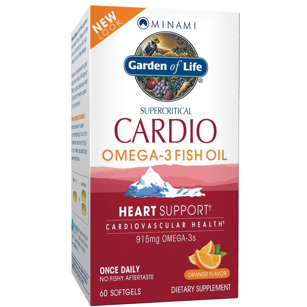 生活花园鱼油 Omega 3 - 心肺健康心肺鱼油补充剂,915mg Omega 3 Fatty Acids EPA & DHA - 橙色Flavor,两个月供应,Minami 终极补充剂,60软胶