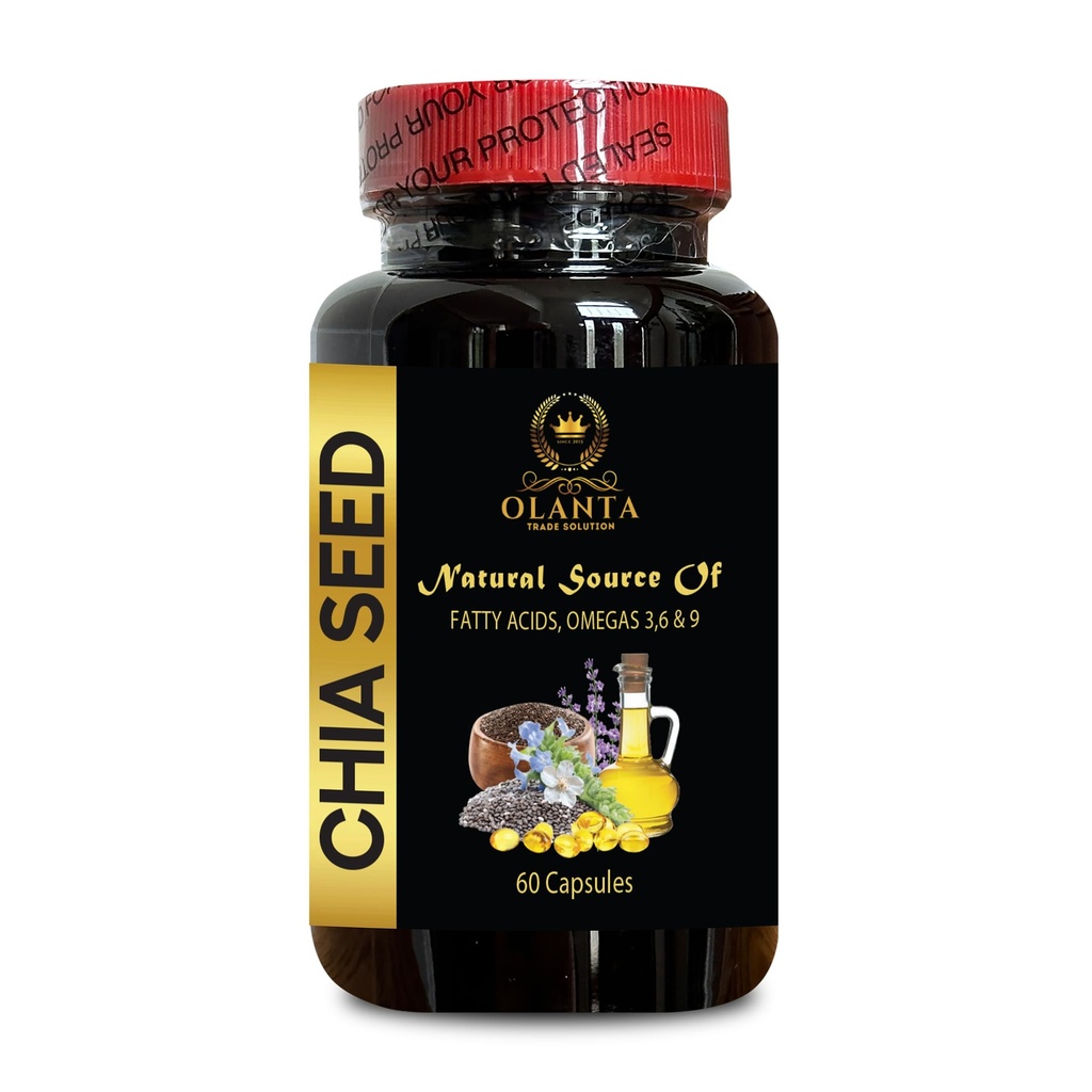 CHIA种子补充剂 - 高纤维和蛋白质加Omega-3补充剂,Chia种子维生素,Vegan chia种子油,Chia种子油软胶 - 1瓶