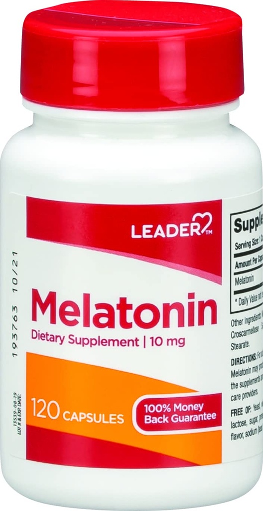 领队梅拉图宁 10MG Capsules 120 Ct. Max 力量睡眠援助 Insomonia