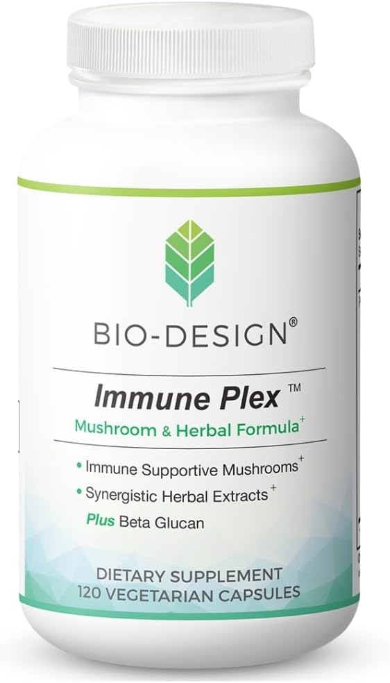 Immune Plex蘑菇与草药配方 - 与Beta Glucan,Reishi & Shitake Mushrooms, & Milk Thetle Silymarin一起专有的混合剂,用于日常Immune健康支持 - 120 Capsules