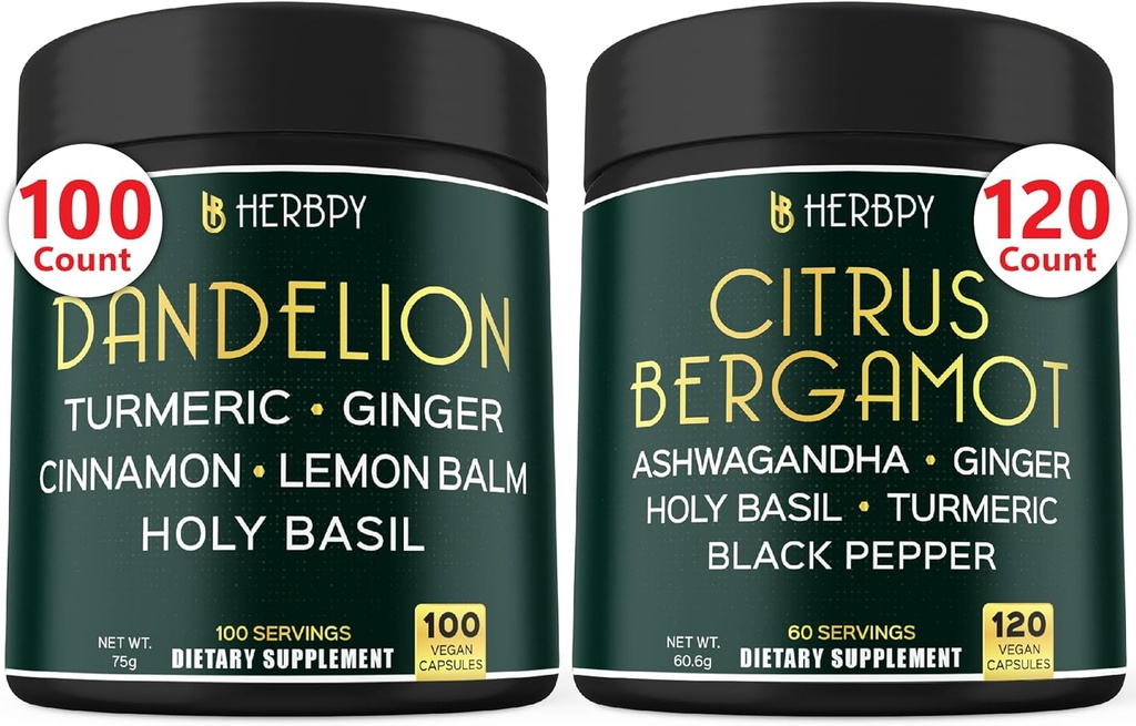 Bundle 6in1 Dandelion 补充 & 6in1 Citrus Bergamot 补充 - 支持放松、心脏、消化、健康和免疫