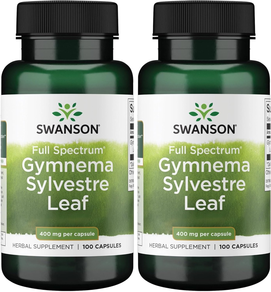 斯旺森全光谱 Gymnema Sylvestre Leaf - 传统Ayurvedic Herb - (100 Capsules) (2 Pack) (中文(简体) ).