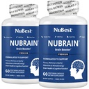 NuBrain 助推器 - 大脑助推器的大脑补充器,记忆,焦点和清晰支持 圣约翰 Wort, Ginkgo Biloba, Bacopa & More XQPack 2