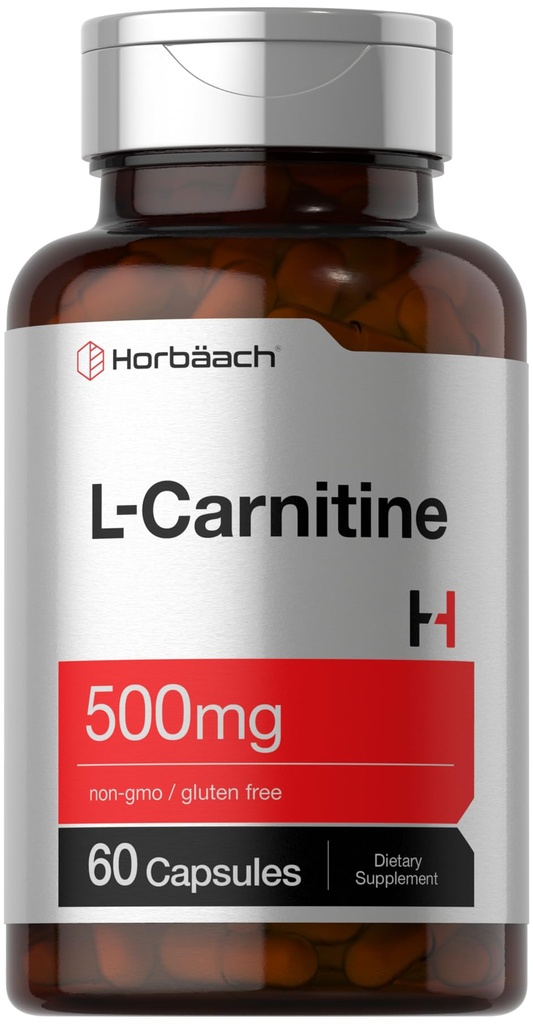 Horbäach L Carnitine 补充500mg → 60 Capsules → 作为 L-Carnitine L-Tartrate → Non-GMO 和 Gluten Free