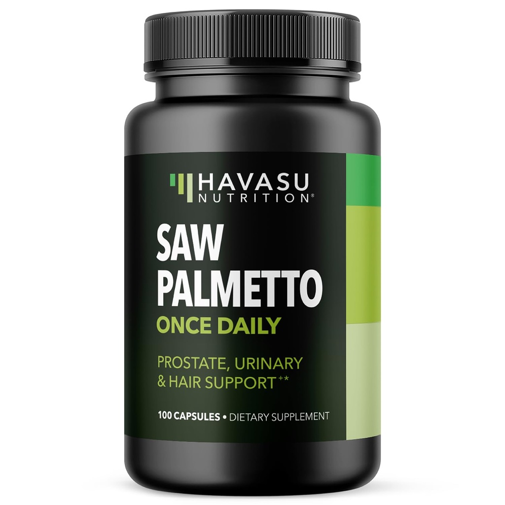 Saw Palmetto for Men 前列腺健康补充剂,推广尿道切除功能 - 500 mg per service - 100 Counter - DHT 屏蔽发型维生素 - Vegan, Non-GMO Capsules, 超过3个月的供应量
