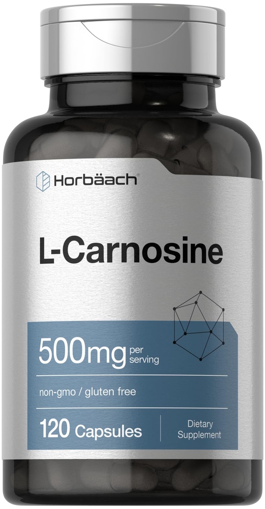 Horbäach L-Carnosine 500mg → 120 Capsule 补编 → 非GMO & Gluten 免费粉丸