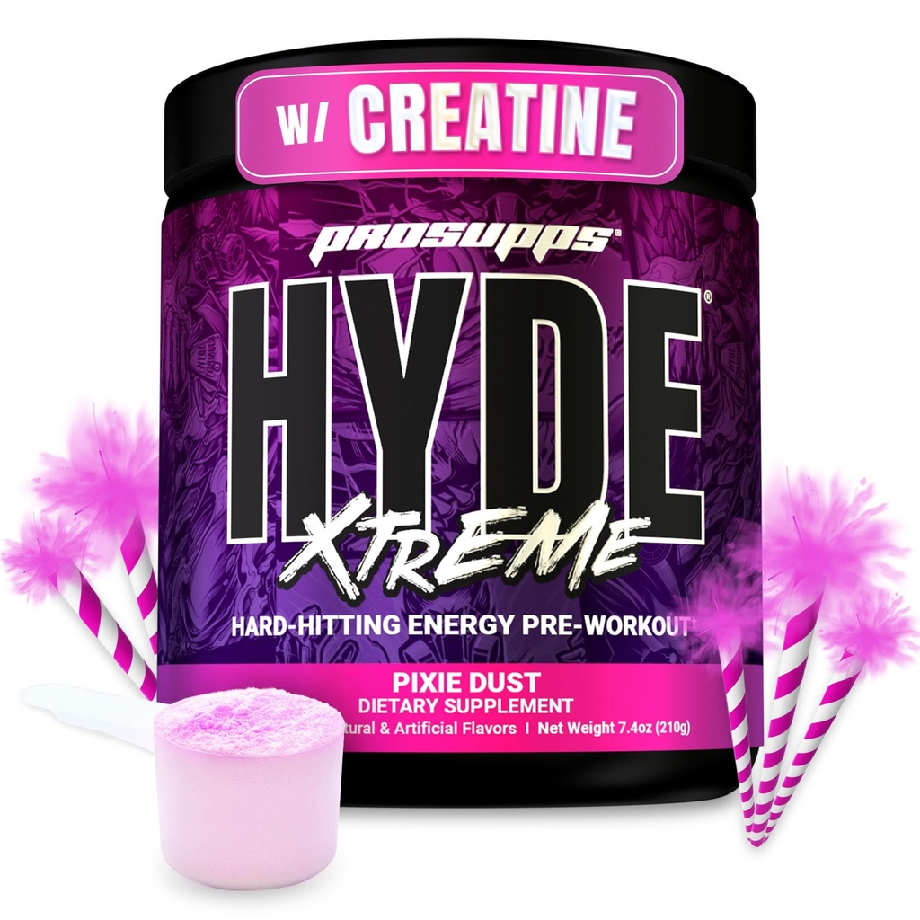 PROSUPS先生 Hyde Xtreme Pre Workout Powder with Creatine, Beta Alanine & Cafeine – Extreme Energy, Pumps, Focus & performance - 适合和健身的男女辅助用品(Pixie Dust, 30 services)