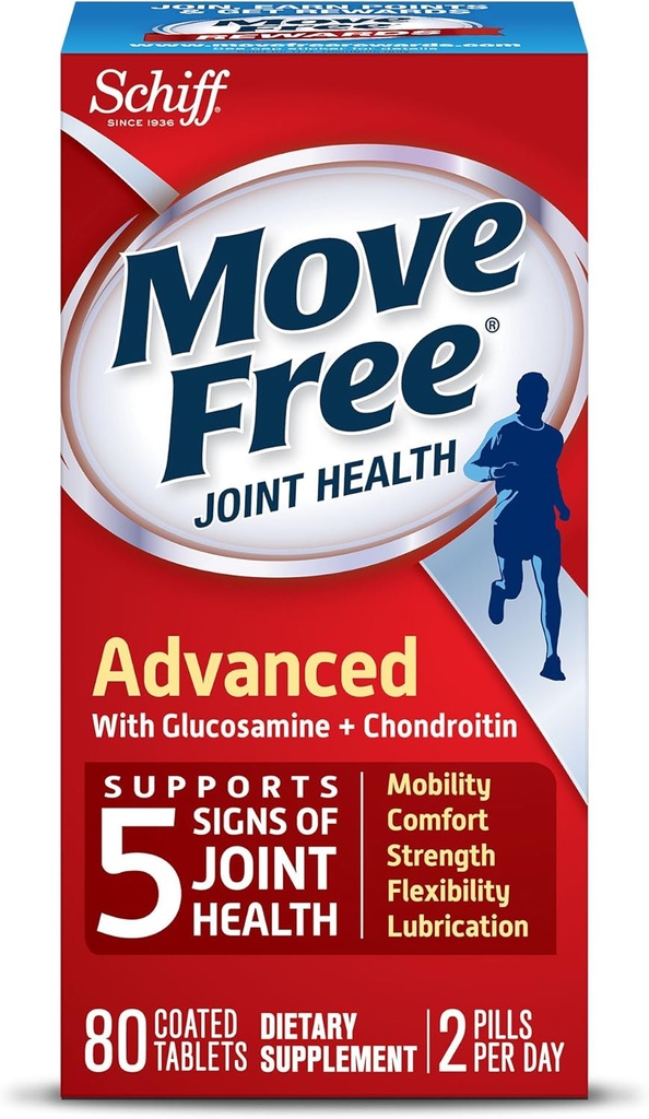 自由高级移动,80块药片——与Glucosamine和Chondroitin的联合健康补充