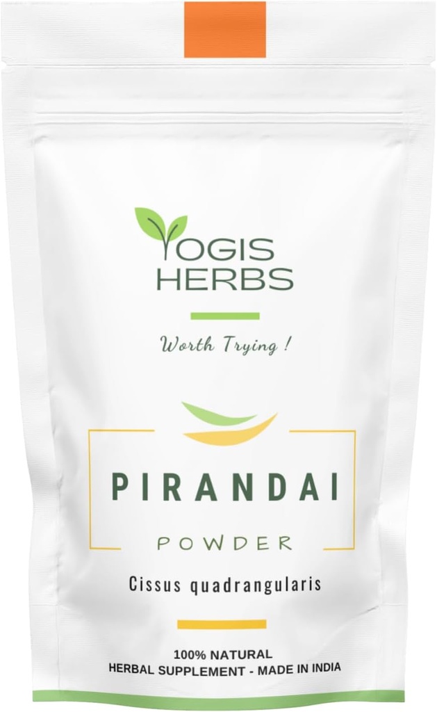 YOGIS HERBS 皮兰代粉(Cissus quarangularis) - 草药补充剂(3.5 Ounce)