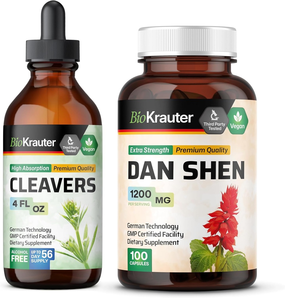 BIO KRAUTER Cleavers Tincture 4 Fl. Oz. & 丹沈100卡普勒斯