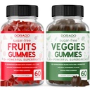 水果和蔬菜补充品(120古米) -- -- 成人无糖优质超食品(Supermium Super Green & Frue Gummys) -- -- 对男女的豁免支助 -- -- 非转基因生物、维根安全及美国制造