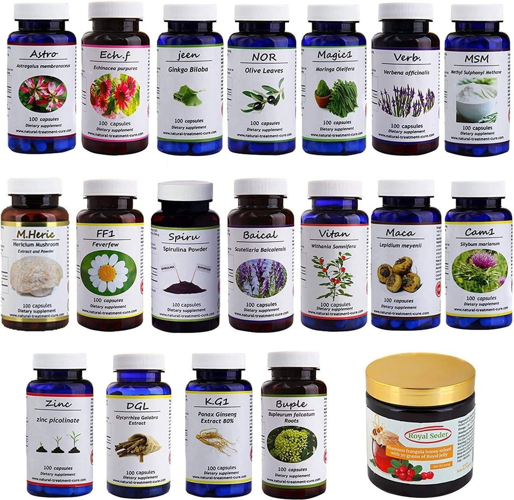 Hekma中心为MS-18 Medicinal Herbs & Sidr Honey 与皇家Jelly-100% Natural,纯有机 - Vegan- M.S的补编