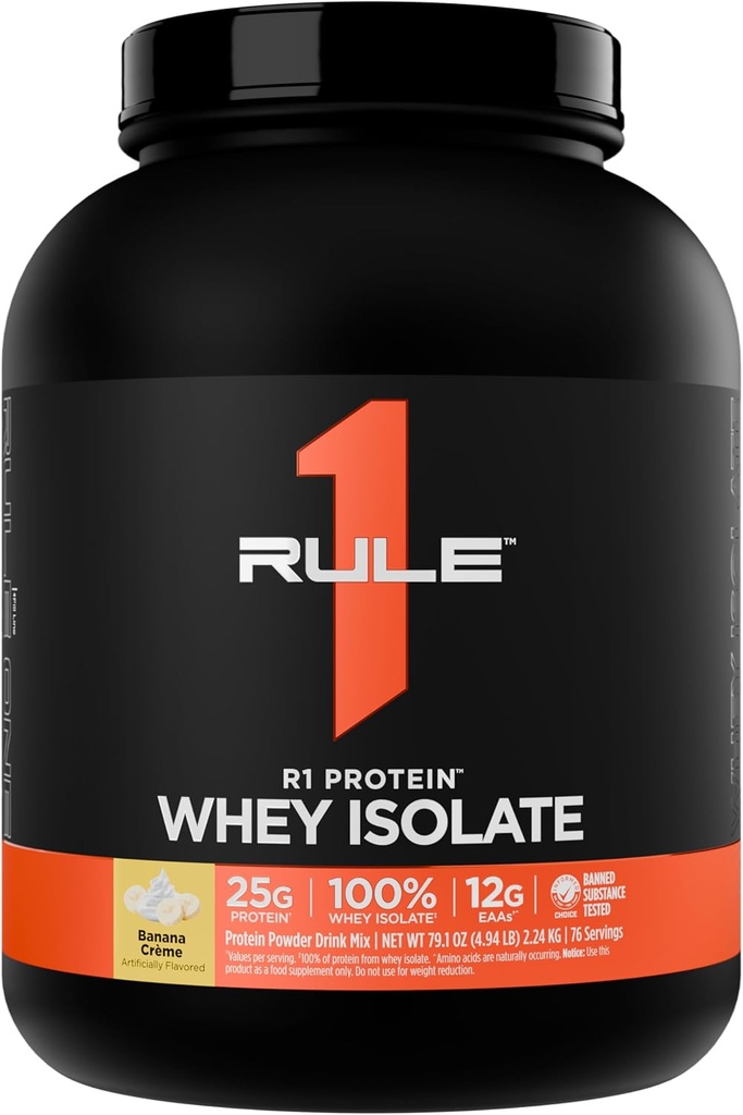 规则1 R1蛋白质 Whei Isolate - 仅从孤立和水解来源获得25g蛋白 & 6g BCAA 用于恢复工作(5英镑*,香蕉油)