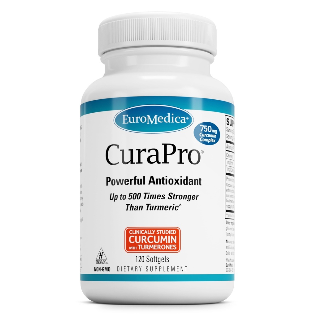 EuroMedica CuraPro -- -- 脑和心脏健康支助抗氧化剂补充剂 -- -- 配有高致病性曲霉素复合剂的饮食补充剂 -- -- 肾、肝和免疫健康支助 -- -- 120软胶