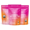 Pink Stork Morning疾病救济套 — 3-Piece Bundle配有有机姜汁桃茶,B6甜点,Ginger Lozenges — 怀孕支助,初三基本知识,孕妇礼物