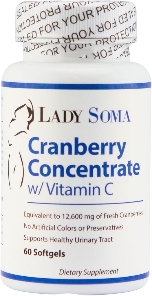 Soma Cranberry女士 UTI 维他命 C – 60 软胶