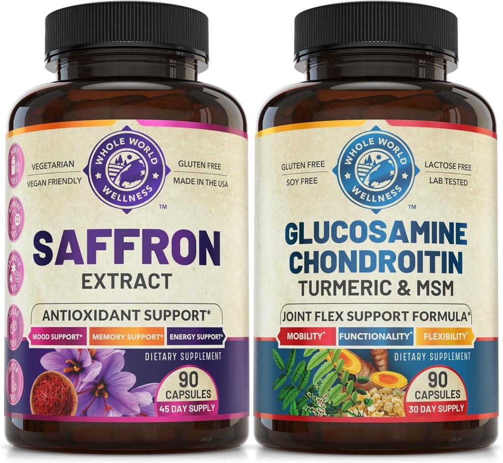 Pure Saffron 提取 & 高级联合支持套装(每套一个瓶). 支持Mood,Energy Boost,Metabolic函数和联合健康. 美国制造。