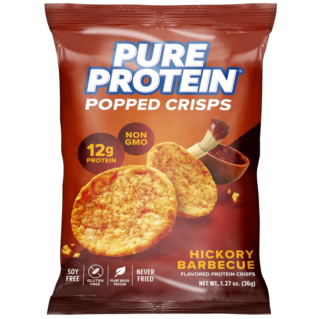 纯蛋白质弹出晶片,Hickory Barbecue,HighProtein Snack,12G蛋白质,1.27oz.,12 Counter