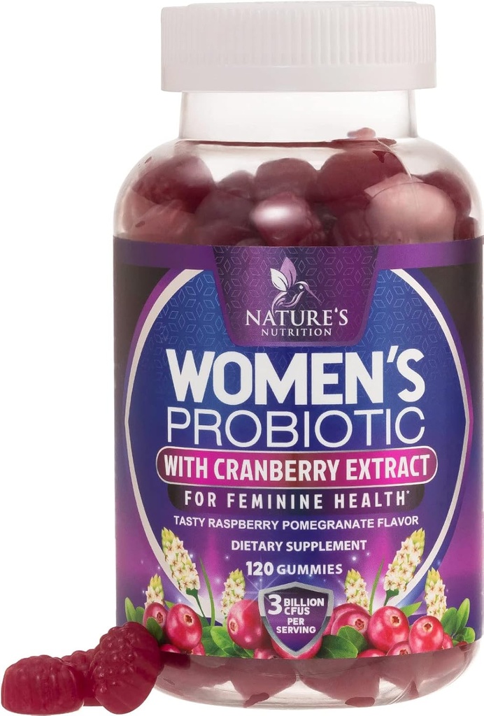 - 6 Premium Strains用于PH平衡、消化健康、阴道和免疫支持、3亿CFU、妇女Probiotic Gummy用于女性健康——120 Gummy