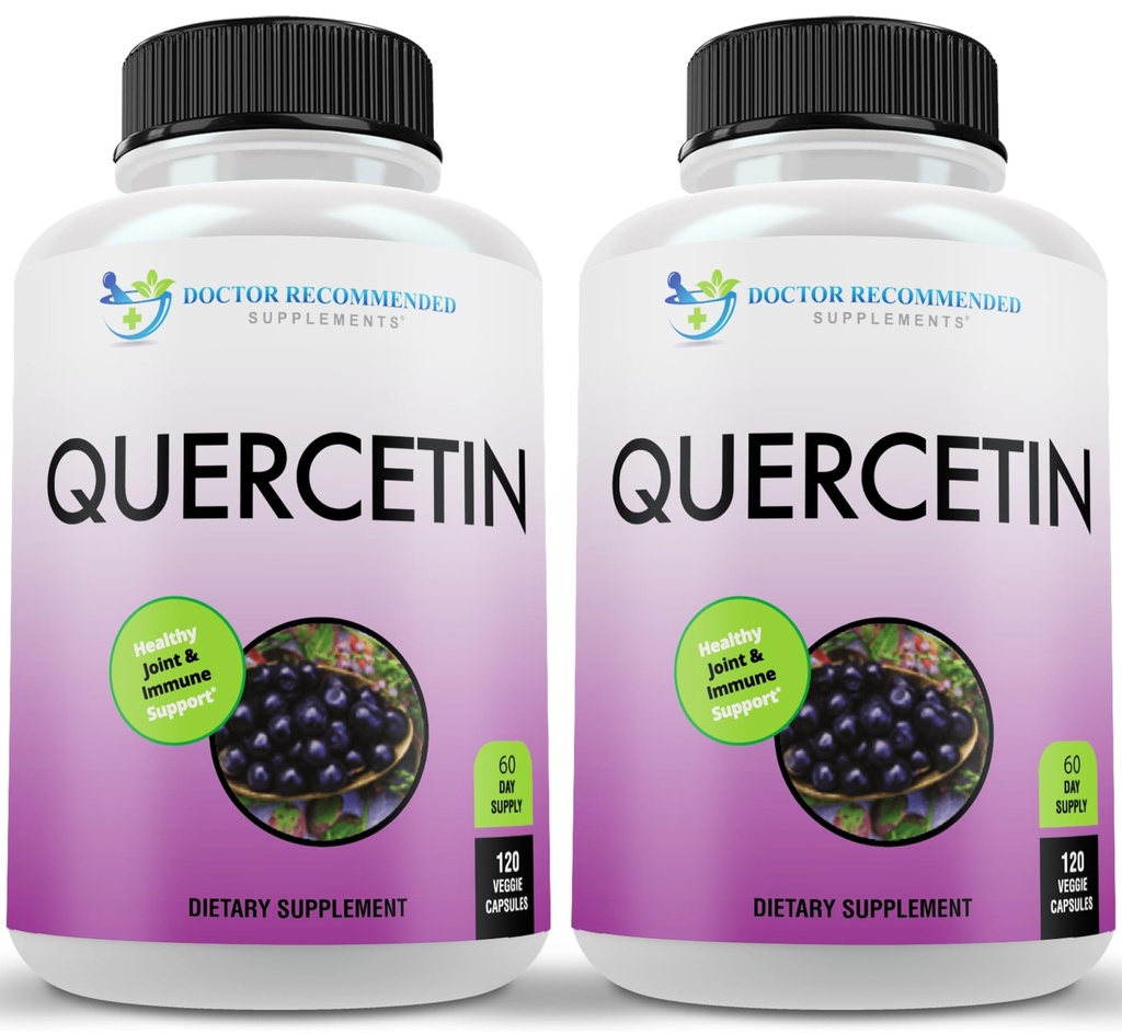 推荐的药物 Quercetin 1000 mg 人/服务 - 维生素补充剂,(Vegan QQ N-GMO) (120 Veggie Capsules,包件2)