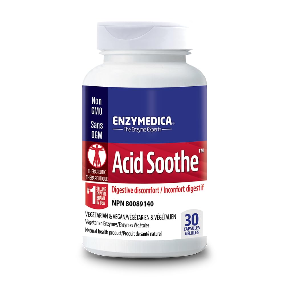 Enzymedica, Acid Soothe, 支持偶发心烧, 3- in-1 配有 Ezymes & Soothing Herbs的公式, 30 Counter