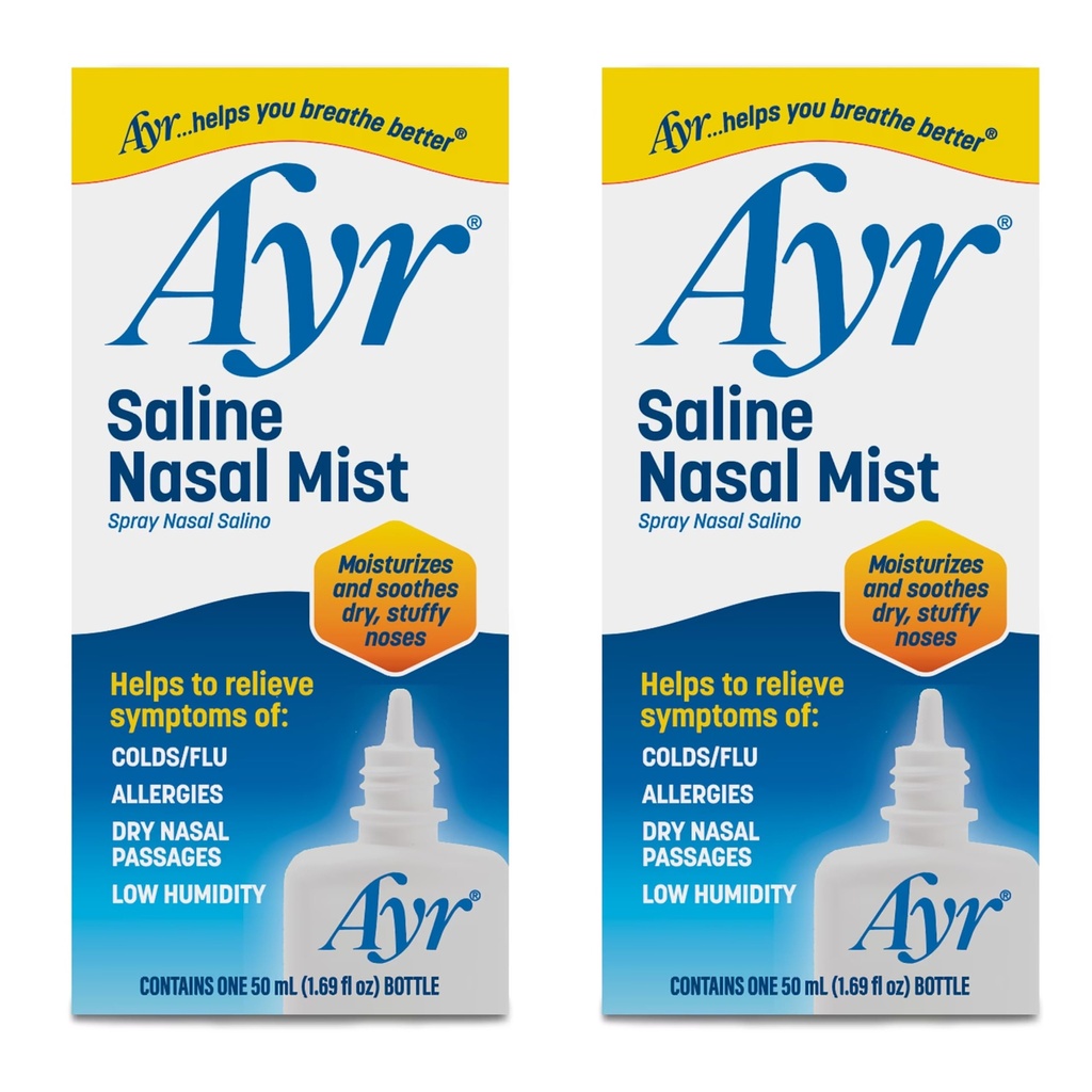 AYR Saline Nasal Mist, 1.69 Fl Oz (Pack of 2) (中文(简体) ).