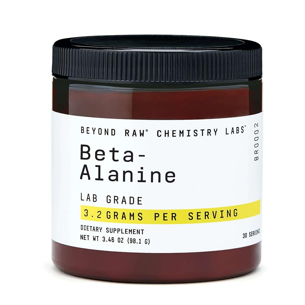 BEYOND RAW 化学实验室 Beta-Alanine Powder, 增加工作性能和减少肌肉酸痛, 30种服务