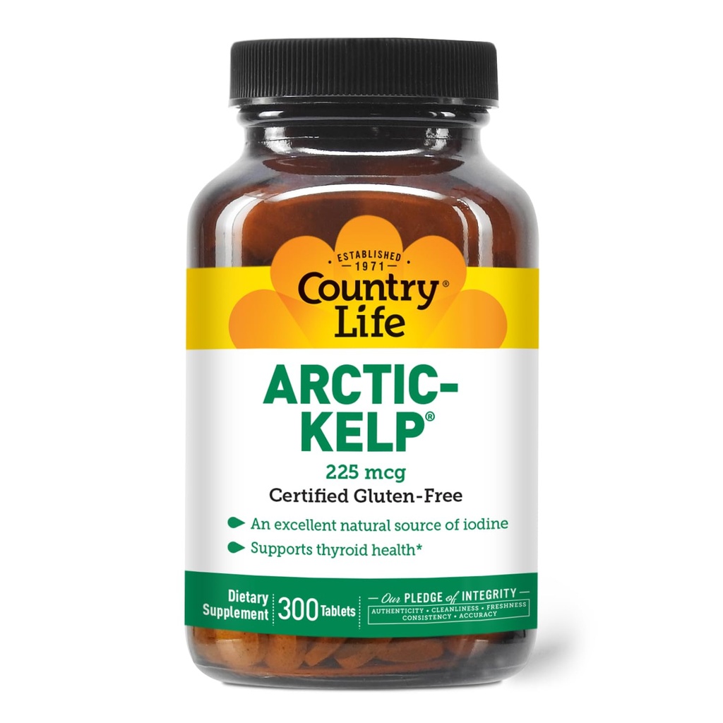 北极生活-凯尔普 — 甲状腺与免疫支持的天然碘补充剂 — Vegan, Gluten-Free, 225 mcg — 甲状腺健康的理想,Hypothyroidism,以及肾上腺支持, 300平板