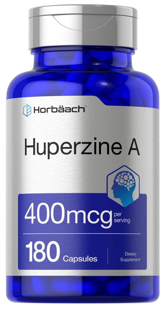 Horbäach Huperzine A 400mcg + 180 Capsules → Non-GMO, Gluten 免费补编