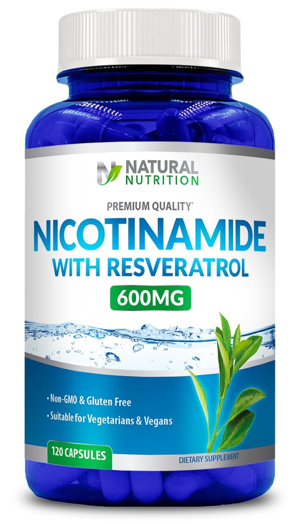 普通天然维生素Nicotinamide加活氯六百米(维生素B-3)120 Veggie Capsules Gluten Free & 非GMO