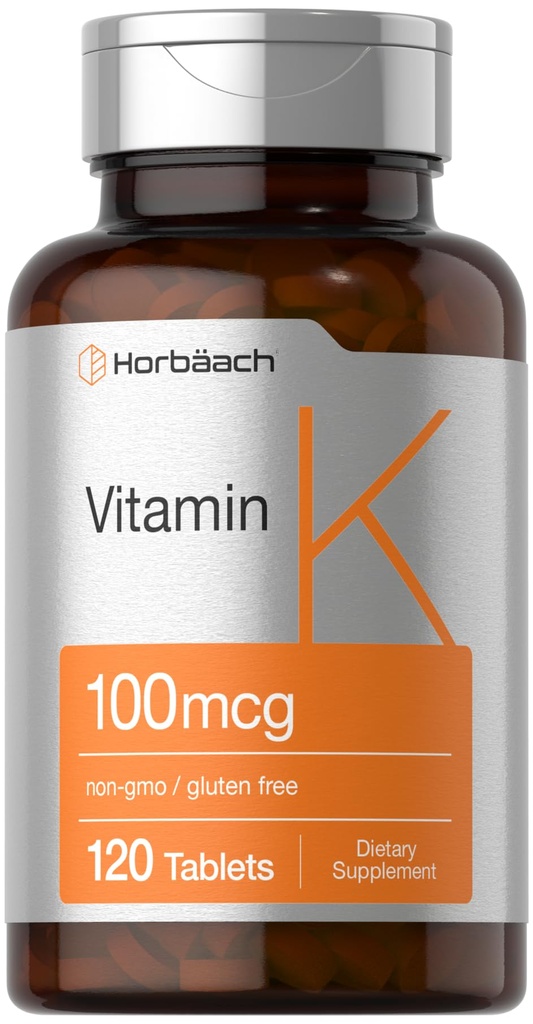 Horbäach Vitamin K 补充 + 100mcg + 120平板