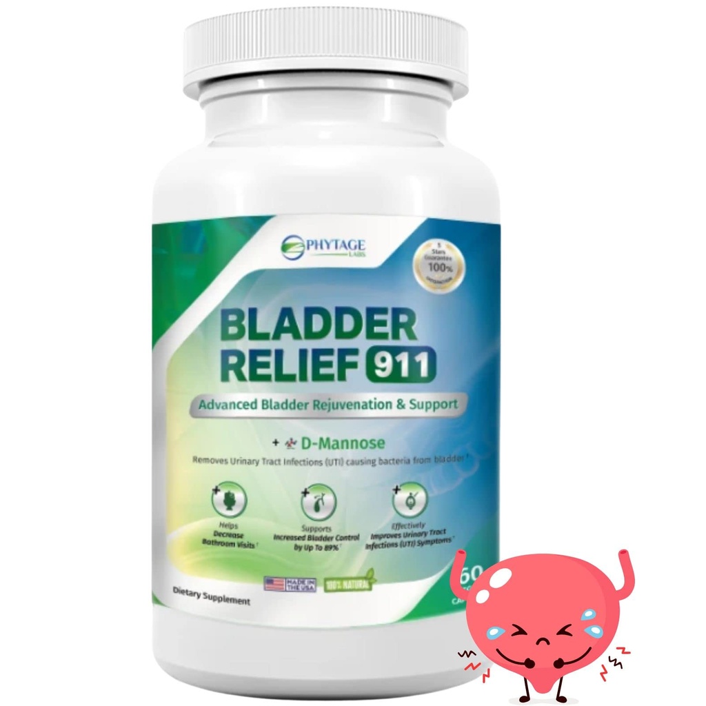 Bladder Relief 911 解毒力量 - 为男女提供Bladder支持,60个Veggie Capsules