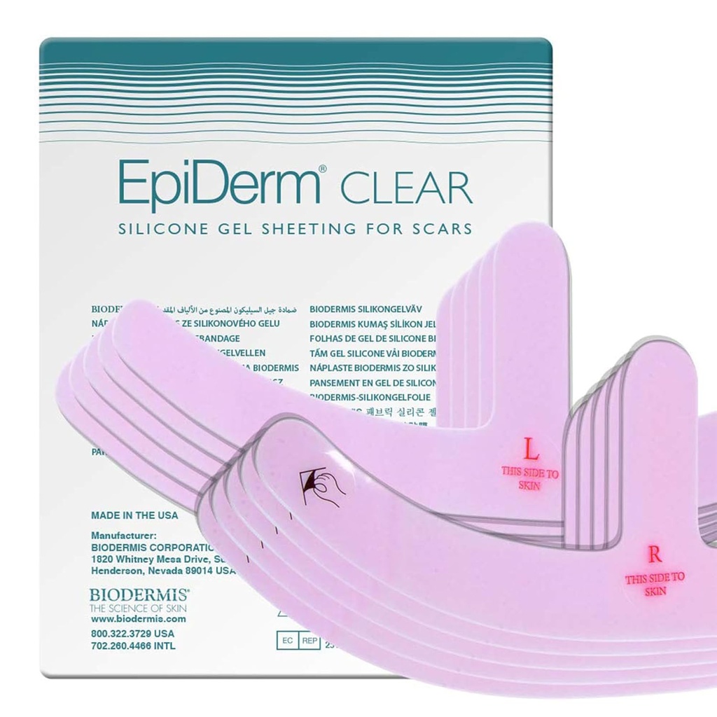 Epi-Derm Mastopexy Anchor Silicone 磁带 – Anchor 设计适合降低乳腺的恢复 – 帮助平滑和虚弱的刀疤 – Premium-Grade Silicone,可再利用和可洗 – Clear, 5-Pairs