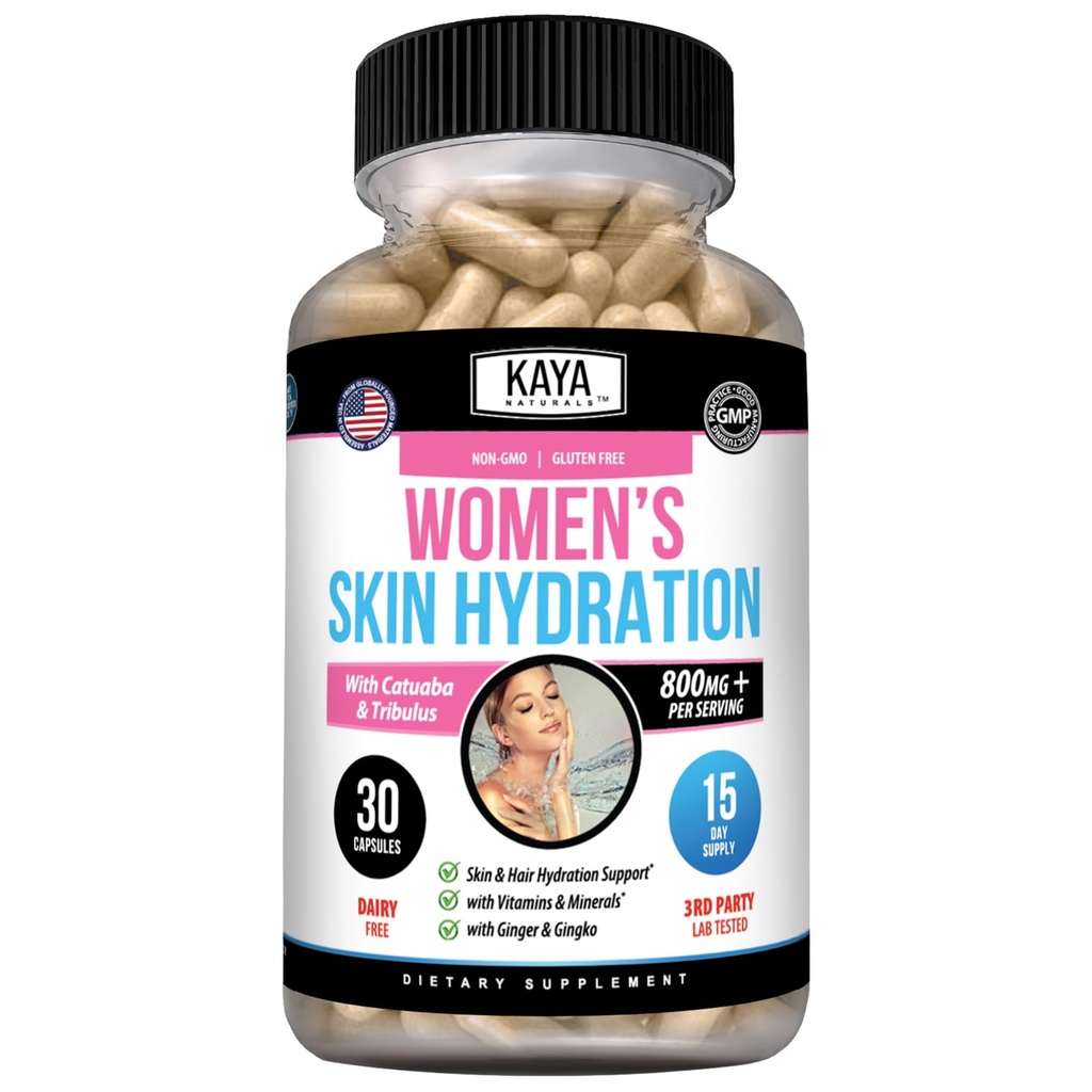 Kaya Naturals 皮质水生维生素 - 雌性药丸 - 皮质增强剂 Capsules - 妇女节能促进剂 - 增加能量,Mood & Stamina - 减少干燥 - 30 Veggie Capsules