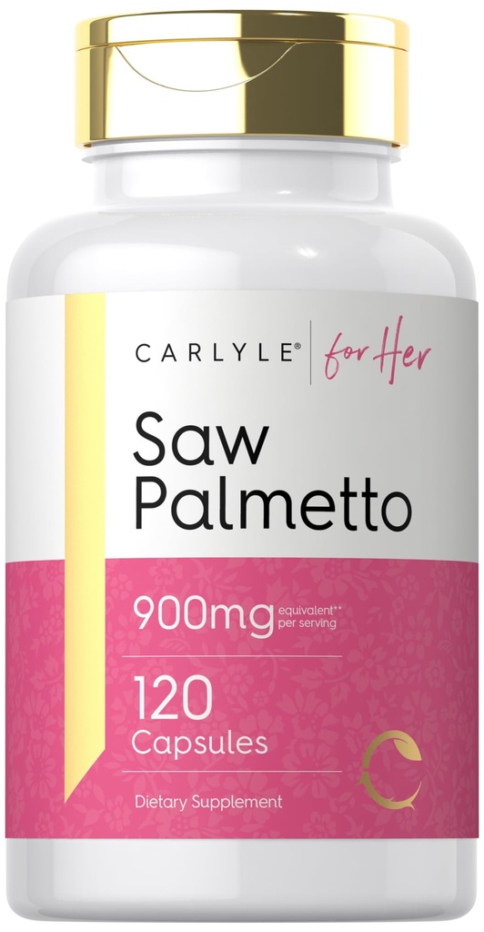 Carlyle Saw Palmetto for Women 900mg 120 Capsules 完全光谱抽取补编 {Non-GMO,Gluten Free Supplement | for her  Her