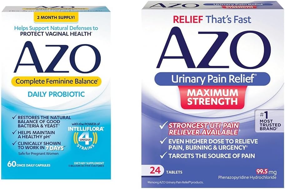 AZO 完全女性平衡每日妇女避孕药,临床证明,帮助保护阴道健康和尿道疼痛缓解