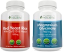 纯全色红酵母大米1200mg,配有CoQ10 & Niacin + 甘油镁400mg - 120 Capsules + 270片 - 在美国制造