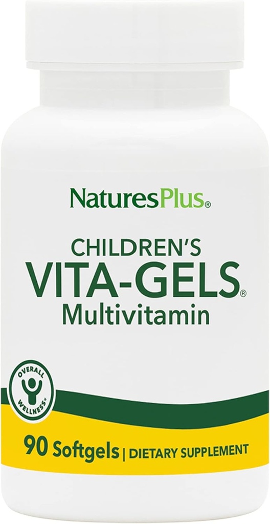 NaturesPlus 儿童维他命-Gels 多维他命,天然橙色Flavor-90 软胶,包2 - Gluten Free - 180 总服务