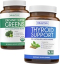 Super Greens & Throid Support (3-Month Supplement) 有机超级绿皮粉的甲状腺维生包 - 完整超食品(180 Capsules) & 甲状腺支持男女(Non-GMO)(180 Capsules)