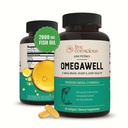 Live Agency Omegawell Omega 3 鱼油 - 2000 mg Capsules:心脏,大脑,和联合支持 - 800 mg EPA 600 mg DHA - 可持续来源 - 软胶 - 30天供应