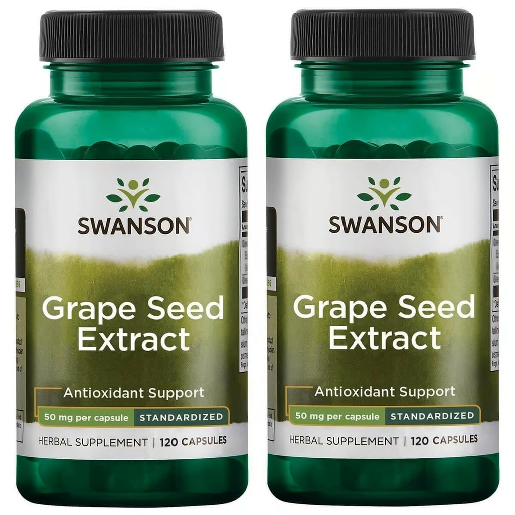 Swanson Grape种子提取(标准化) 50 毫克 120 Capsules (2 Pack)