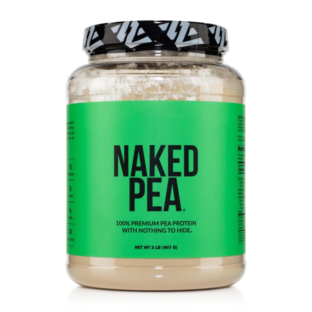 NAKED Pea - 2LB 100% Pea蛋白粉来自北美农场 - 不受欢迎的Vegan Pea蛋白 Isolate - 植物蛋白粉,易于文摘 - 30种服务
